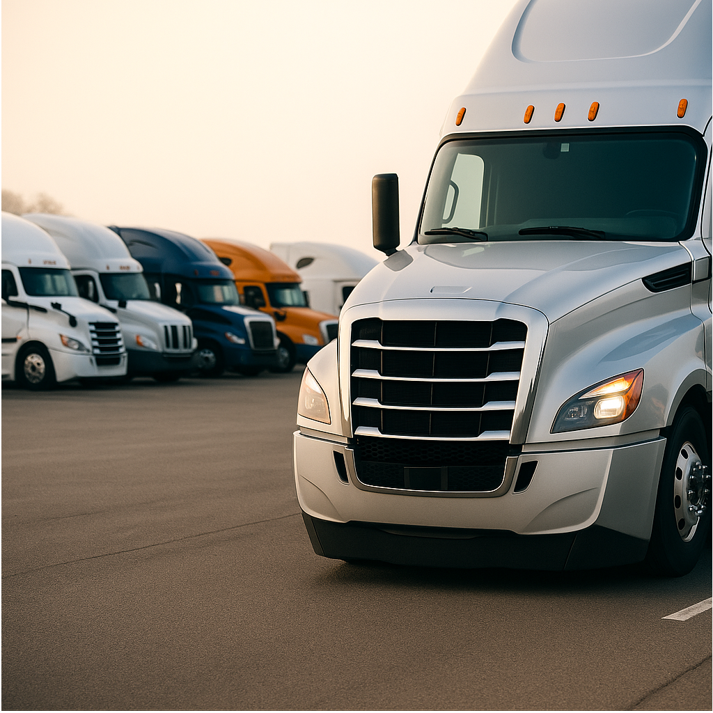 Small fleet of trucks